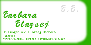 barbara blazsej business card